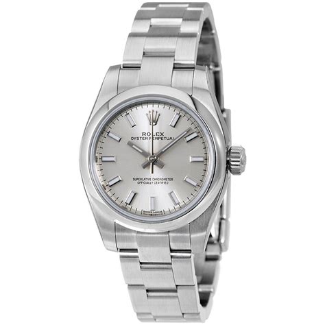 rolex lady oyster perpetual silver dial|rolex oyster perpetual price range.